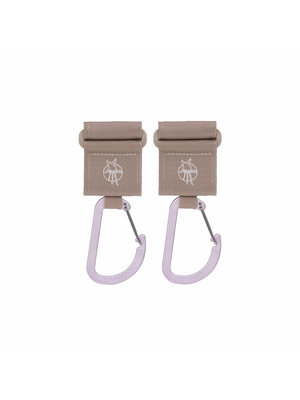 lassig Stroller Hooks with Carabiner (2 pcs), beige