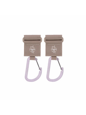 lassig Stroller Hooks with Carabiner (2 pcs), beige