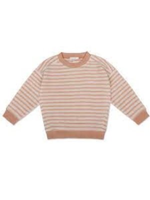 Phil&Phae Oversized teddy sweater stripes rose tan