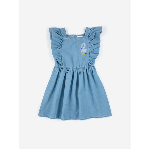 bobo choses Pelican denim ruffle dress bobo choses Pelican denim ruffle dress