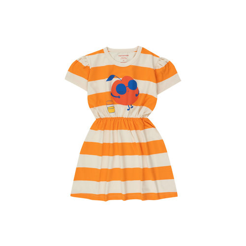 tinycottons LEISURE STRIPES DRESS light cream/marigold tinycottons LEISURE STRIPES DRESS light cream/marigold