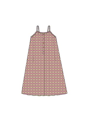 sproet & sprout Woven loose dress block check print lilac breeze