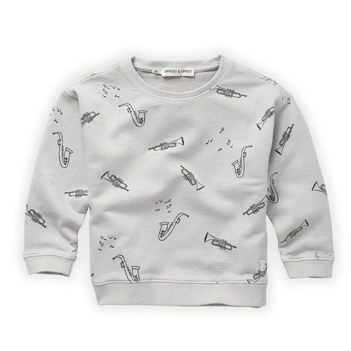 sproet & sprout Sweatshirt musica print grey light grey sproet & sprout Sweatshirt musica print grey light grey