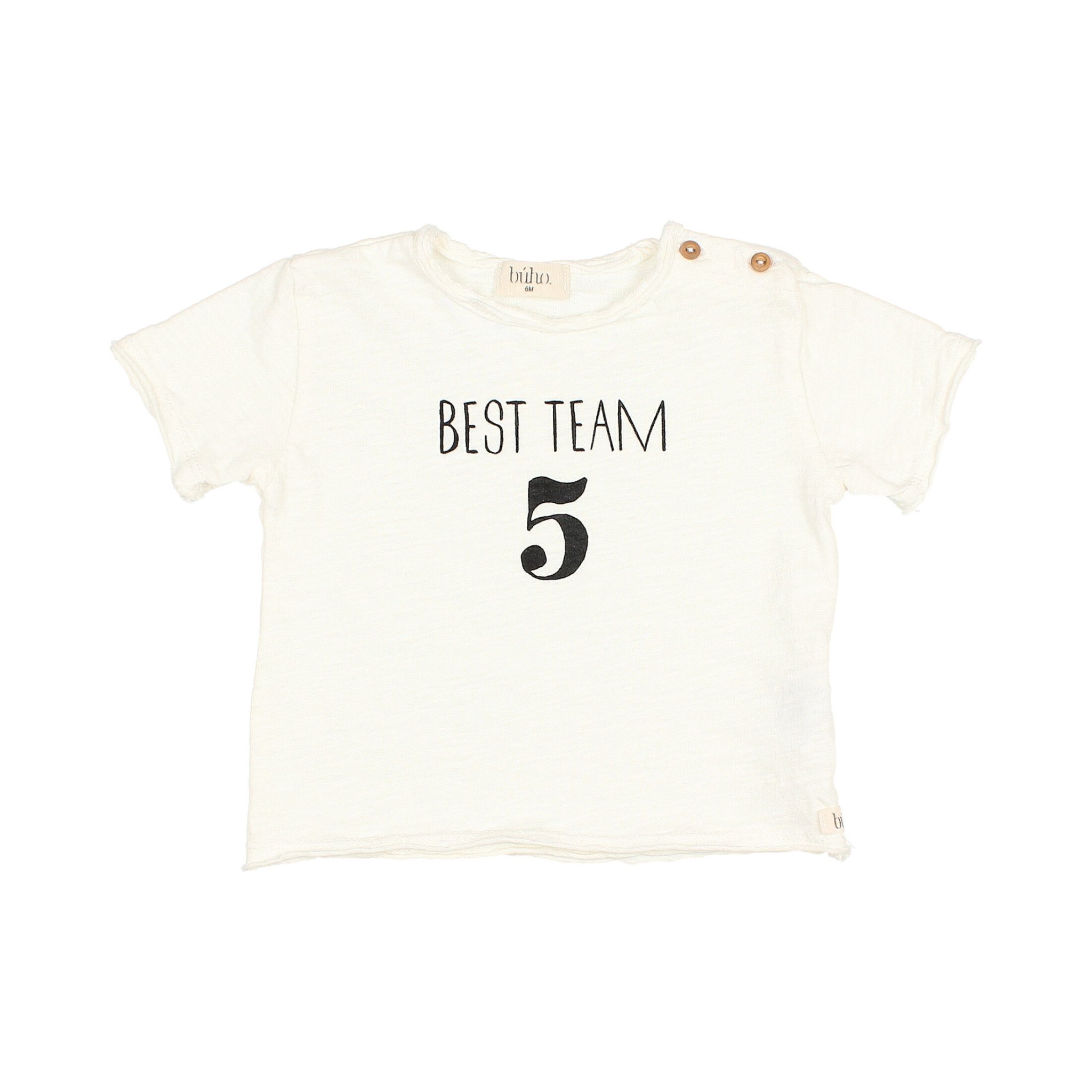 Rubber supermarkt Afslachten Best Team T-shirt Ecru - Kleine Ik
