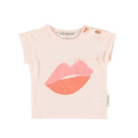 baby t-shirt light pink with lips print