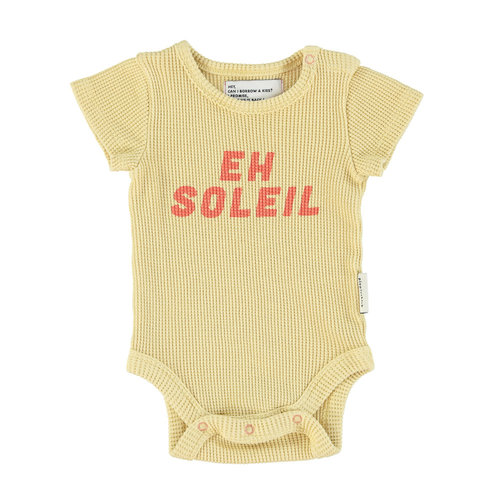 piu piu chick short sleeve baby body light khaki with print eh soleil piu piu chick short sleeve baby body light khaki with print eh soleil