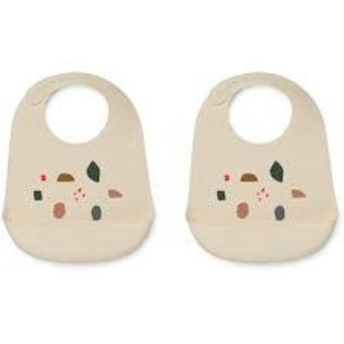 liewood TILDA SILICONE BIB 2 PACK GEOMETRIC MULTI MIX