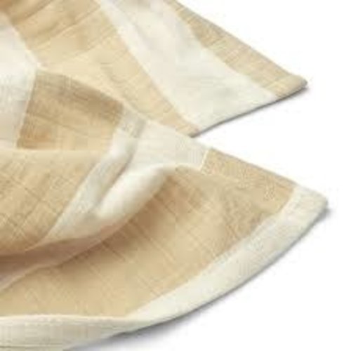 liewood LEWIS MUSLIN CLOTH 2 PACK STRIPE: SAFARI/SANDY