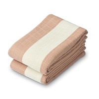 LEWIS MUSLIN CLOTH 2 PACK STRIPE: PALE TUSCANY/SANDY