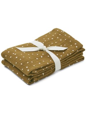 liewood Lewis muslin cloth 2-pack confetti olive