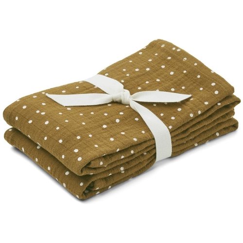 liewood Lewis muslin cloth 2-pack confetti olive