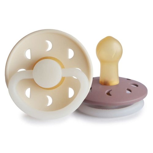 Frigg T1 moon night Fopspeen 2 pack LATEX - twilight mauve/cream Frigg T1 moon night Fopspeen 2 pack LATEX - twilight mauve/cream