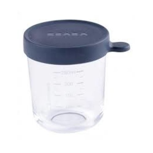 Beaba Glazen bewaarpotje 250ml donkerblauw Beaba Glazen bewaarpotje 250ml donkerblauw