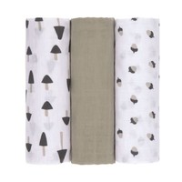 Swaddle & Burp Blanket M Little Forest Olive