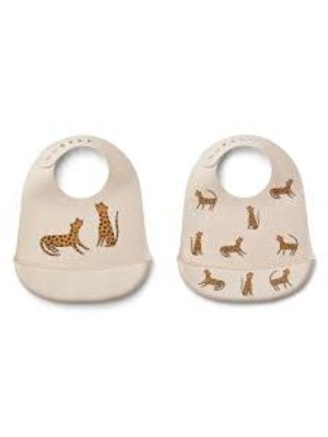 liewood Tilda Silicone Bib 2-Pack Leopard/Sandy