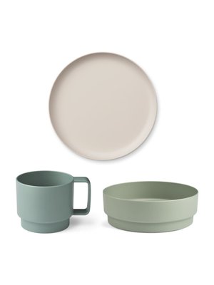 liewood Walt tableware set Dusty mint mix