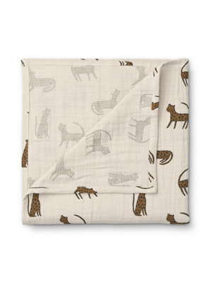 liewood Ben muslin swaddle print Leopard / Sandy