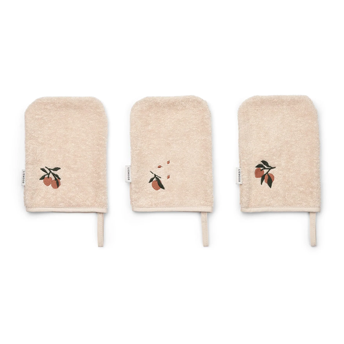 liewood Francisco Washcloth 3-Pack Peach seashell