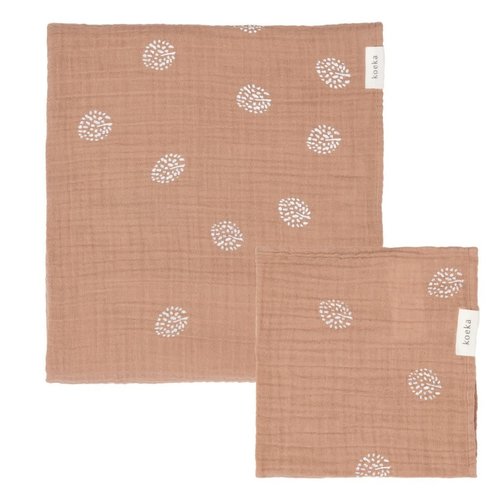 koeka Swaddle met spuugdoek Wonder soft earth