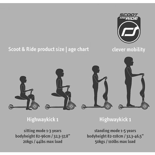 scoot & ride Scoot and Ride - Highwaykick 1 - ash