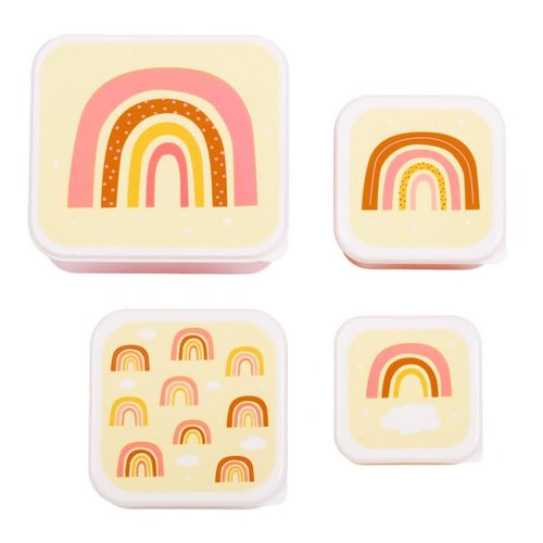 a little lovely company Lunch & snack box set: rainbow