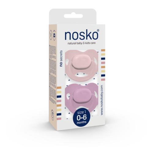 nosko Fopspeen 0-6 M baby pink + lilac