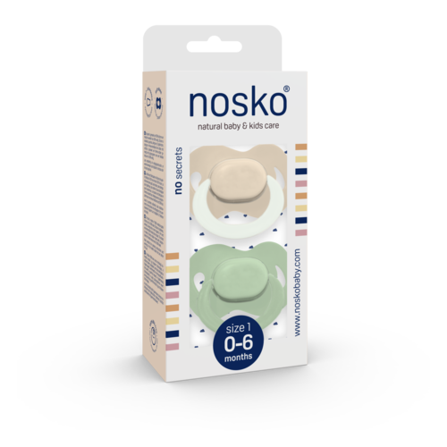 nosko Fopspeen 0-6 M ivory glow in the dark + mint