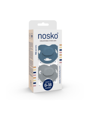 nosko Fopspeen 6-18 M  whale blue + mouse grey