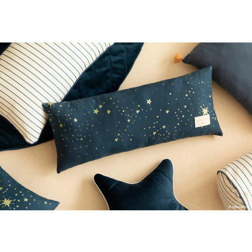 nobodinoz Hardy cushion 22x52 gold stella night blue