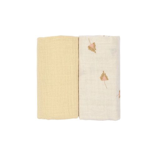 lassig Swaddle & Burp Blanket L 2pcs curry (organic in conversion)