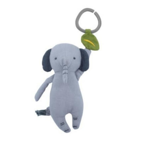 sebra interior musical pull toy finley the elephant dew grey