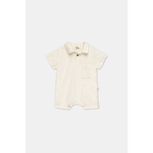 my little cozmo JAKE212 Toweling polo baby jumpsuit Ivory my little cozmo JAKE212 Toweling polo baby jumpsuit Ivory