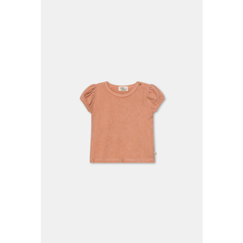 my little cozmo VERA212 Toweling puff sleeves baby T-shirt Peach my little cozmo VERA212 Toweling puff sleeves baby T-shirt Peach