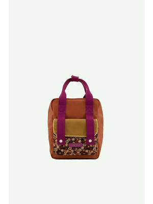 Sticky lemon backpack small | golden | jeronicus brown - flowerfield pink