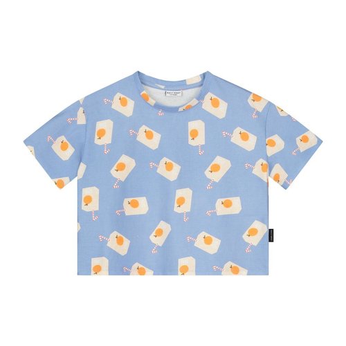 Daily Brat Drizzle juice t-shirt serenity blue