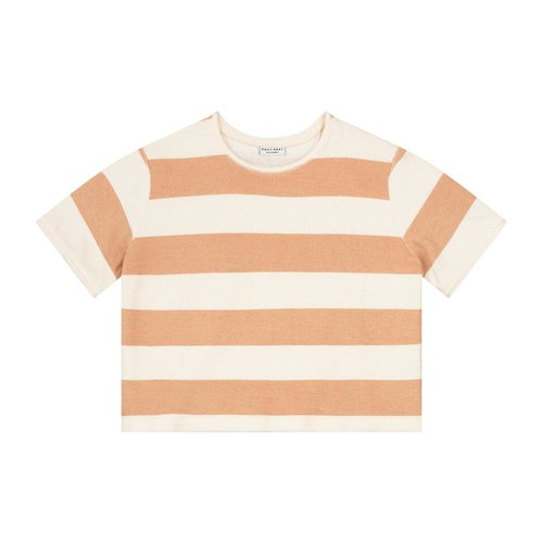 Daily Brat Striped towel t-shirt pale stone Daily Brat Striped towel t-shirt pale stone