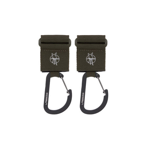 lassig Stroller Hooks with Carabiner (2 pcs), olive