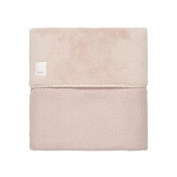 Ledikantdeken teddy Riga 100x150 - grey pink