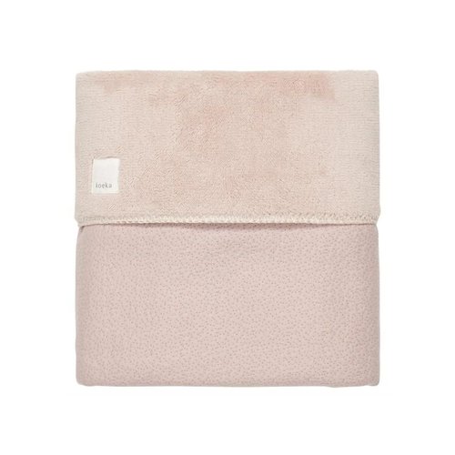 koeka Ledikantdeken teddy Riga 100x150 - grey pink