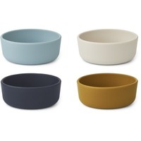 Iggy plain silicone bowls 4-pack sea blue multi mix