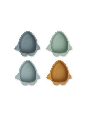 liewood Malene Silicone Bowl 4 Pack - Space blue multi mix