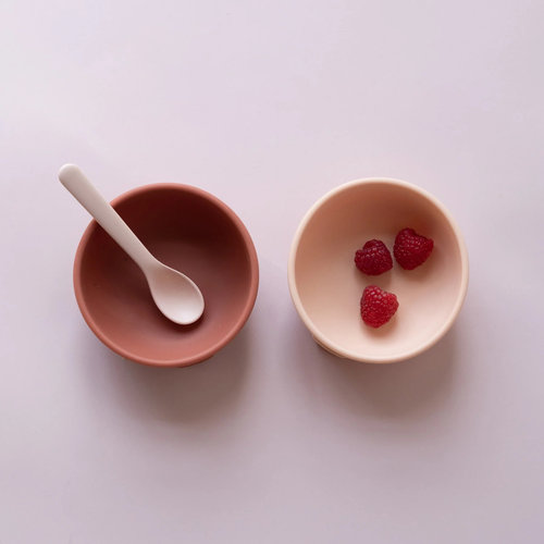 ekobo Suction bowl set - Blush / Terracotta