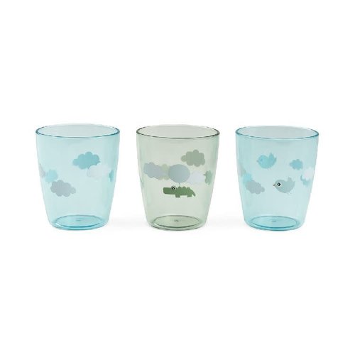 DONE BY DEER Yummy mini glass 3 pcs Happy clouds Green DONE BY DEER Yummy mini glass 3 pcs Happy clouds Green