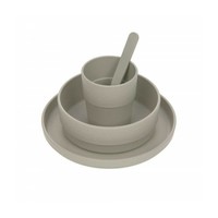 Dish Set PP/Cellulose Uni warm grey  (plate, mug, bowl, spoon)