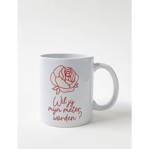 minimou Coffee mug - Wil jij mijn meter worden? pink rose minimou Coffee mug - Wil jij mijn meter worden? pink rose