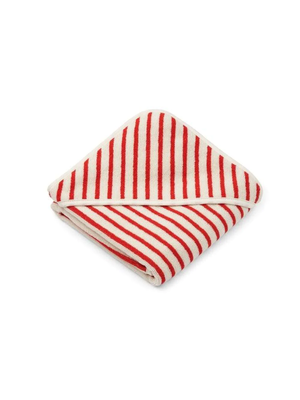 liewood Louie Hooded Junior Towel Apple red/Creme de la creme