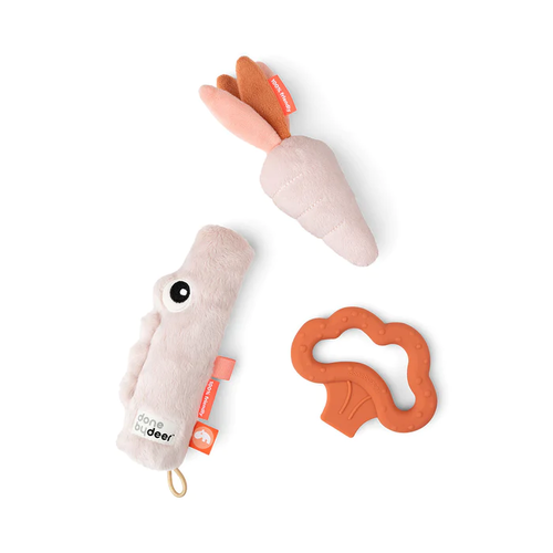 DONE BY DEER tiny activity toy set 3 pcs - croco - powder DONE BY DEER tiny activity toy set 3 pcs - croco - powder