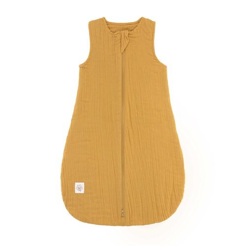 lassig Muslin Baby Sleeping Bag GOTS mustard 3-6m