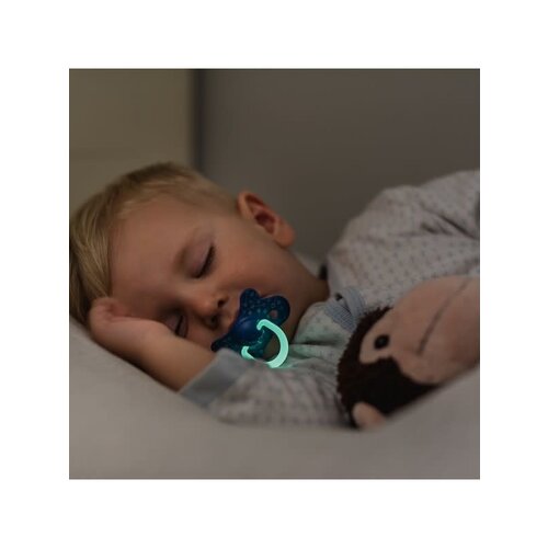 suavinex Night & day soother physiological teat 4-18m blauw