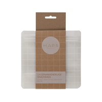 transparent check reusable snack bag 400ml
